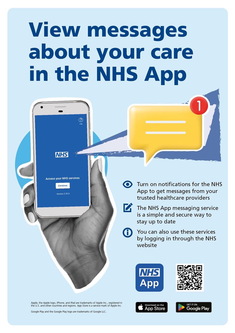 View messages about your care in the NHS App poster 